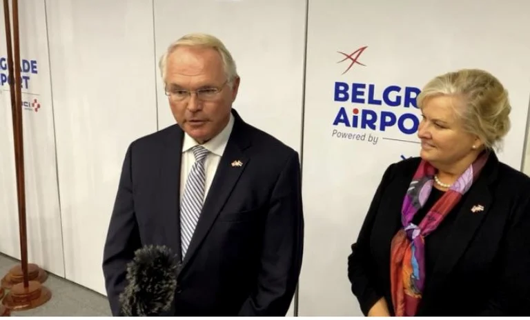 Did he go to Serbia because of the elections? It shows the new American ambassador there Christopher Hill
