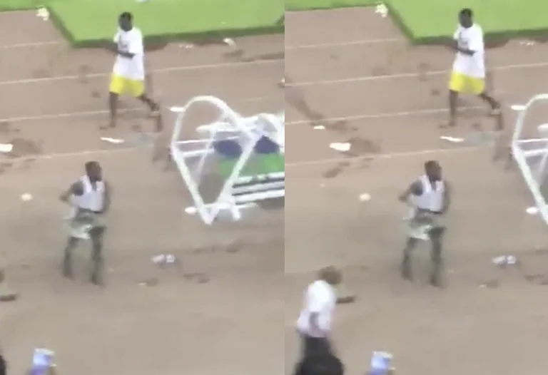 Scenes that were not published earlier, Nigeria's fans destroyed everything in the stadium
