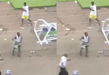 Szenen, die früher nicht veröffentlicht wurden, zerstörten Nigerias Fans alles im Stadion