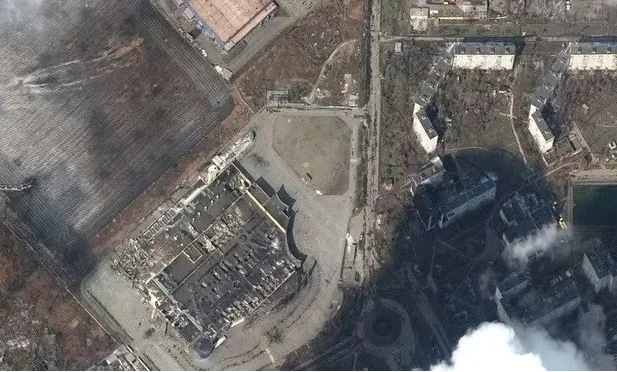 Satellite view here is how Marioupolis was destroyed by the bombing