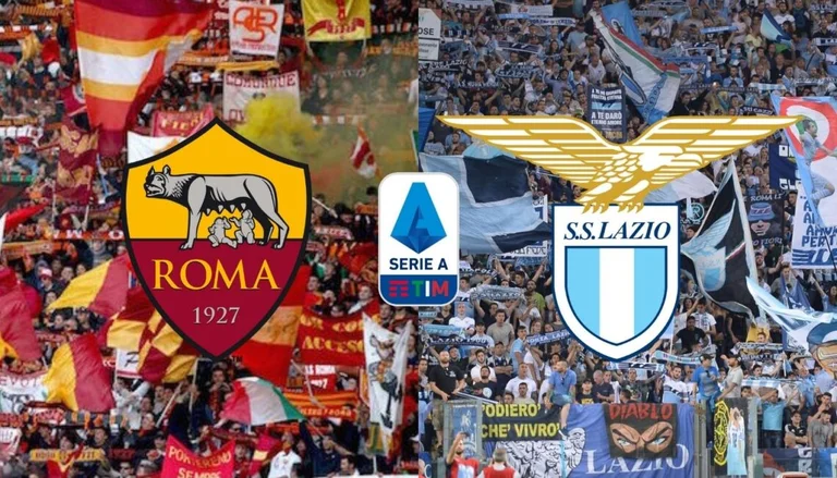 Formations officielles : Rome ? Latium. Le logo Hysa dès la première minute