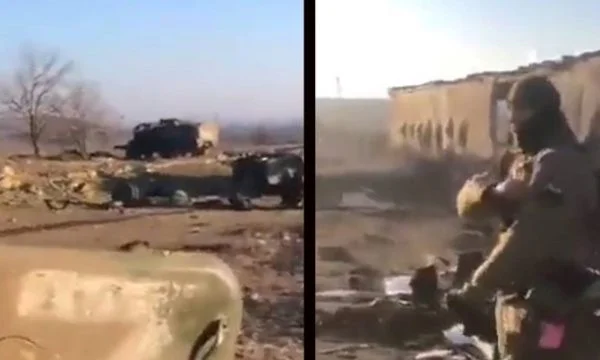 Ukraine's forces destroy a column of Russian military vehicles