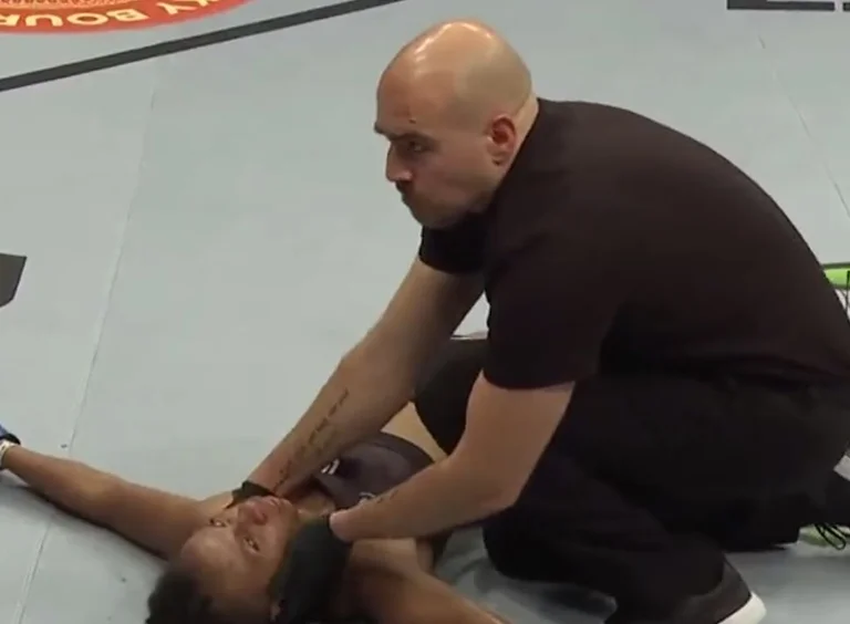 Scary and very terrifying UFC fighter hits her with “bryl” and leaves her opponent unconscious