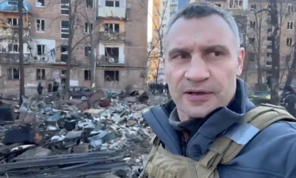 Klitschko points to the injuries made by Russian attacks this morning