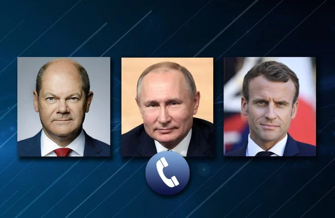 Carga a Ucrania: Rusia publica su versión de Putin, Macron, Schelz