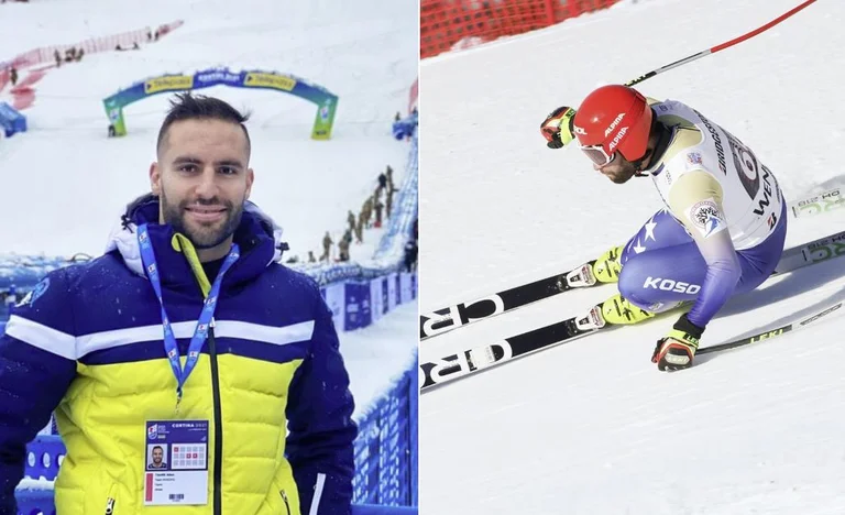Eine schneereiche, allein Straße auf der Erde, aber nicht durch den Wanderskier Albin Tahiri offenbart seine Erfahrung für Periscope