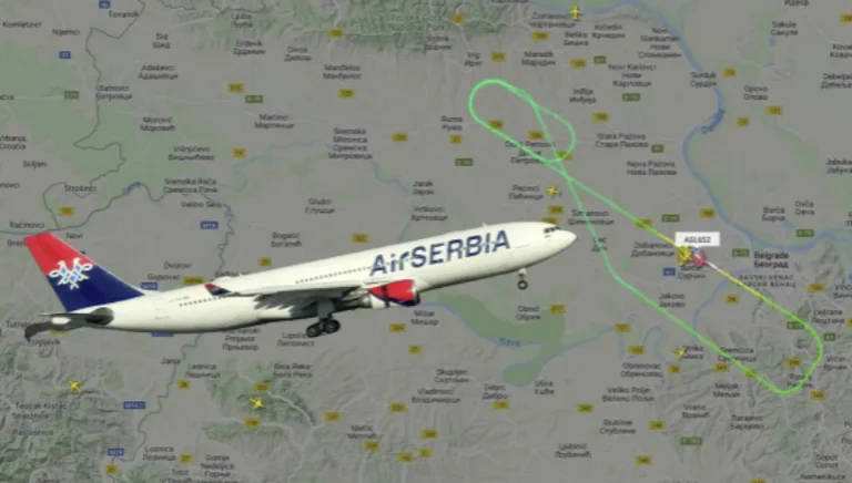 L'avion de la ligne Belgrade-Moscou retourne en arrière: rapporté pour bombe