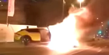 EV6 elektrische Kia beteiligt an einem Unfall in Budapest verbrannt