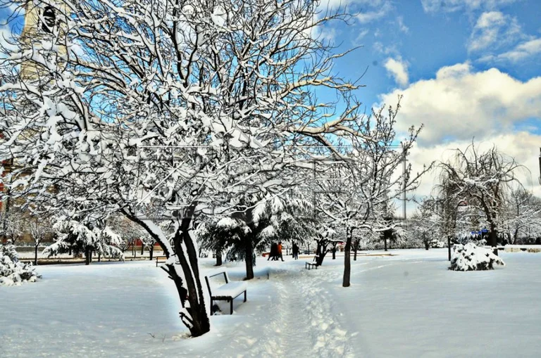 Schneefall und kalte Temperaturen, Wetter Anfang Februar