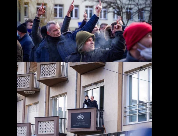 Tome Gashi looked at the balcony, power protesters showed him the middle finger (Photo)