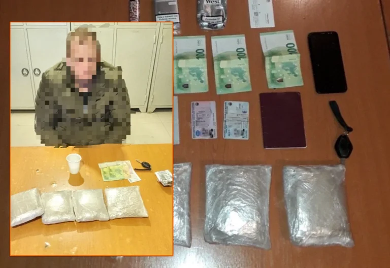 Al entrar ilegalmente en Macedonia en Kosovo, la policía encuentra dos kg de heroína en abrigo