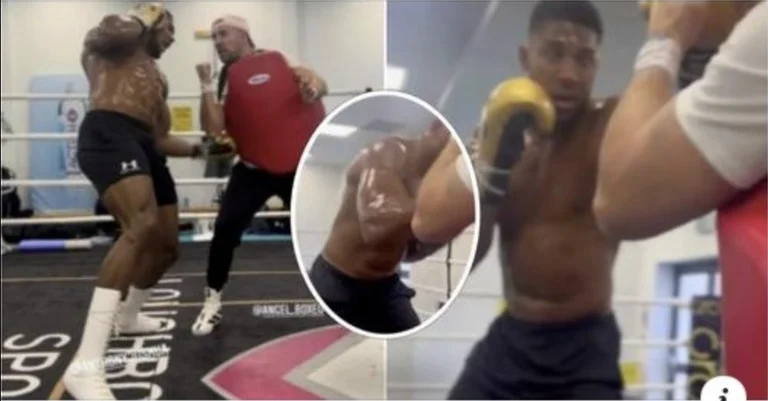 Rare images published by Anthony Joshua's training and looking wild for revenge