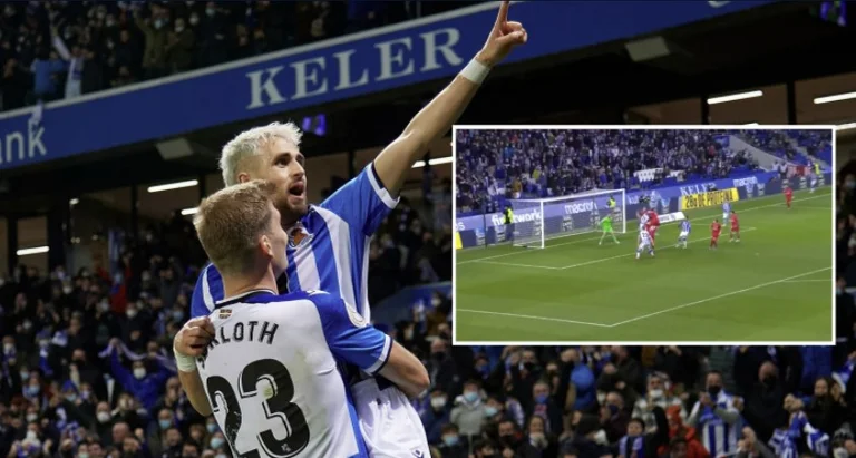 See Adnan Yanuzaj's goal with his head against Atl Madrid