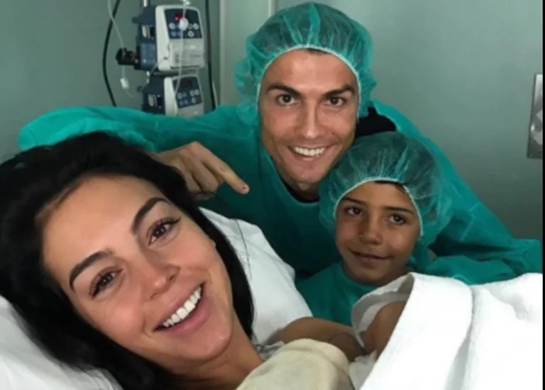 When you're Ronaldo's wife, it's kind of like: Georgina gives birth to twins in a luxurious hospital with her kitchen and personal bodyguard