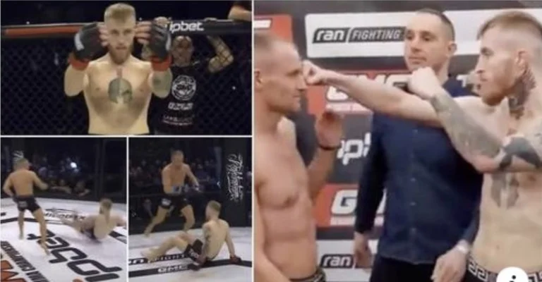 Es wurde als Conor McGregor verkauft, brutal in Käfigen innerhalb einer Minute zerstört.