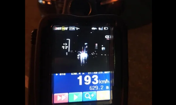 Drive 193 km/h on the road where speed was allowed 80 km/h, 300 euros fine and 3 negative points for the driver