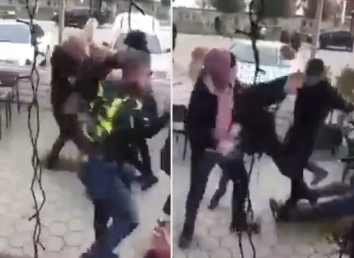 Fisten, Kicks, massive Schläge zwischen zwei Studentengruppen in Gjakova