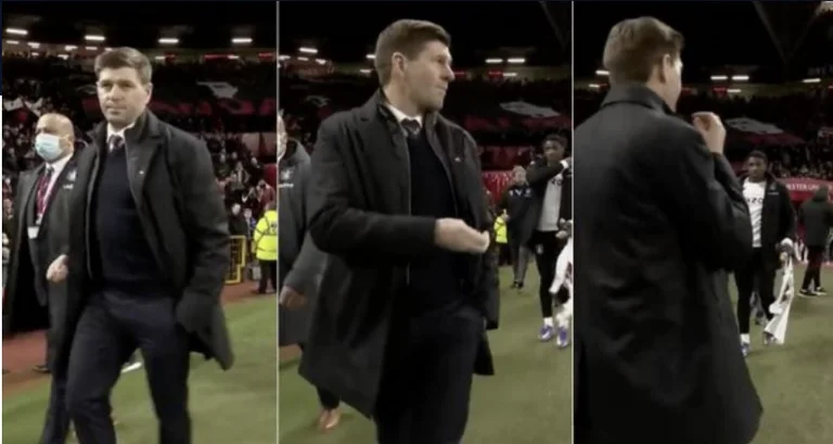I fan di Man United hanno dato a Gerard l'inferno a Old Tuffford stasera, vedi la sua risposta