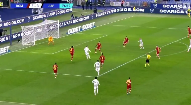 Escalon Yu: De 3-1 desventaja, marca tres Roma y ahora avanza 4-3.