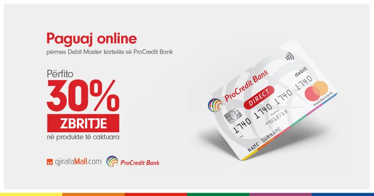 -30% zbritje: Ofertë fantastike nga ProCredit dhe Gjirafa