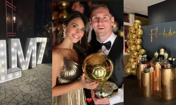 Una vista dal partito Messi dopo aver vinto il settimo Golden Top in una carriera