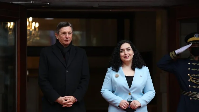 Präsident Osmani beherbergt slowenischer Amtskollegen Borut Pahor bei der Sitzung