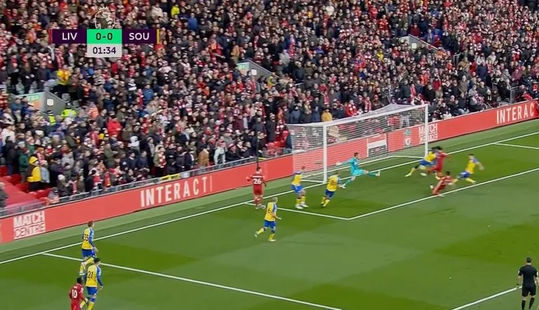 Liverpool marca Southampton rápidamente tan pronto como tercer minuto