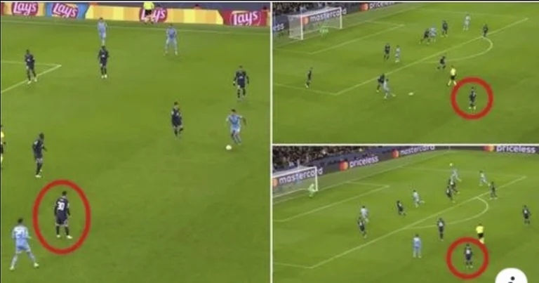 The images from the terrible moves of Mess before Sterling's goal last night have gone viral