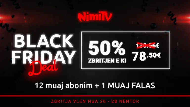 NimiTV offre 50% de réduction pour Black Friday plus 1 mois d'abonnement FALAS à Diaspore