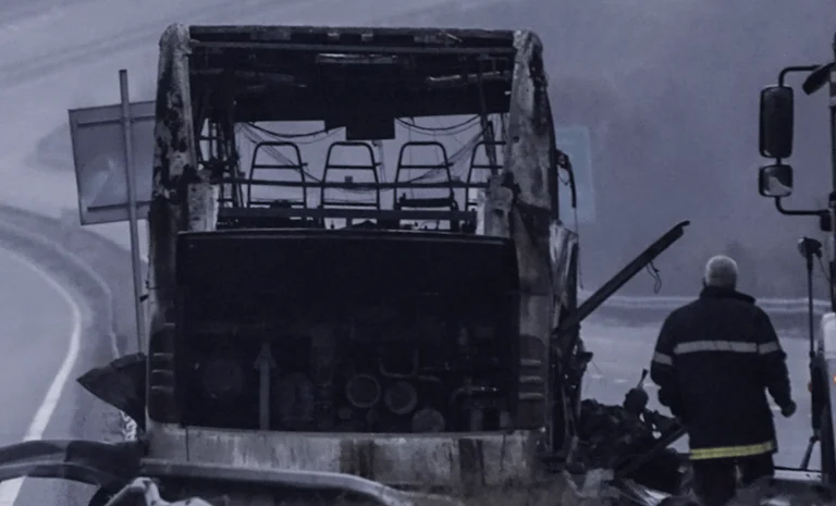 Thirty thousand fireworks and a ton of oil burst on Besa Trans's bus?