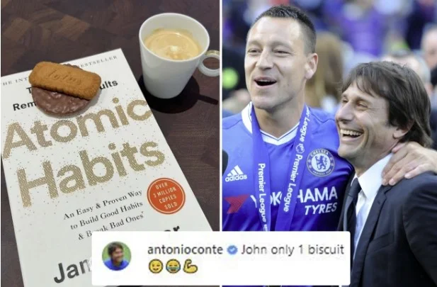 Terry pubblica foto di un libro e due biscotti, Antonio Cute, lo avverto nei commenti sulla dieta rigorosa