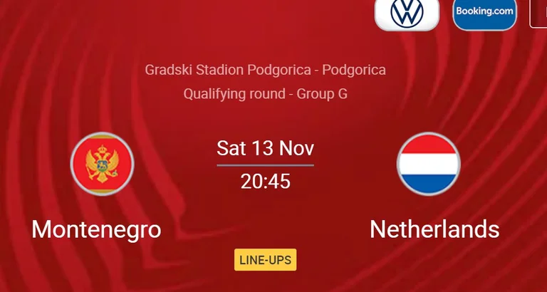 Formazioni ufficiali: Montenegro