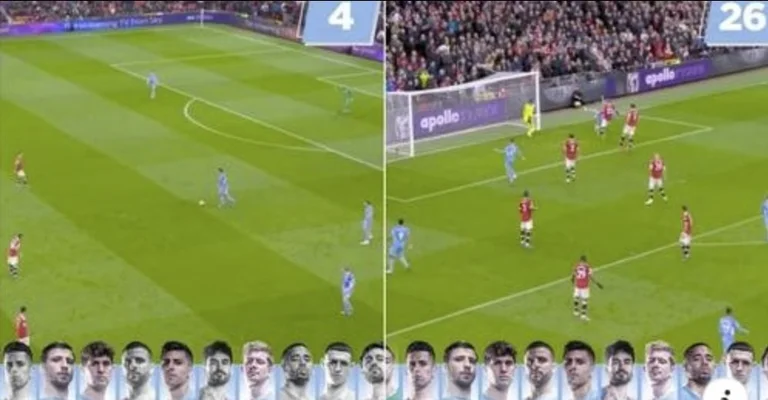 Man City publishes the brilliant video of the goal against Man United, each player touched the ball on the 26 pass action.
