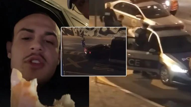 Comunicato immagine al momento in cui la polizia interviene nel filmato del nuovo clip di Don John e Loredana