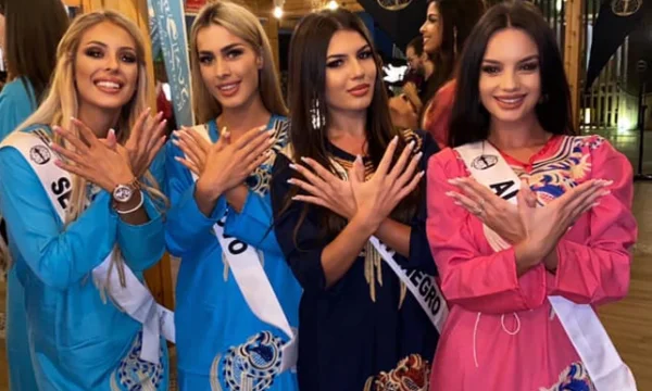 Miss Serbia gibt Schönheitswettbewerb nach Bild mit Adler