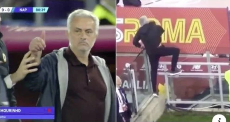 José Morainho trató de dirigir Roma contra Nápoles, incluso después de la tarjeta roja