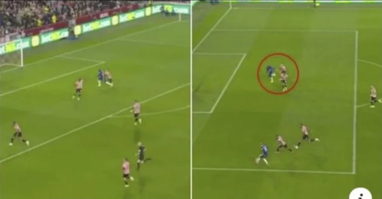 El jugador de Brentford empujó a Romelu Lukeak fuera de lugar y es simplemente genio