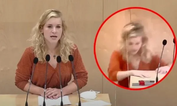 Fants deputati austriaci in sala del parlamento, spettacoli video