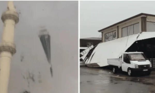 Grande tempesta in Turchia, ecco quando il forte vento abbatte il minareto moschea (Video)
