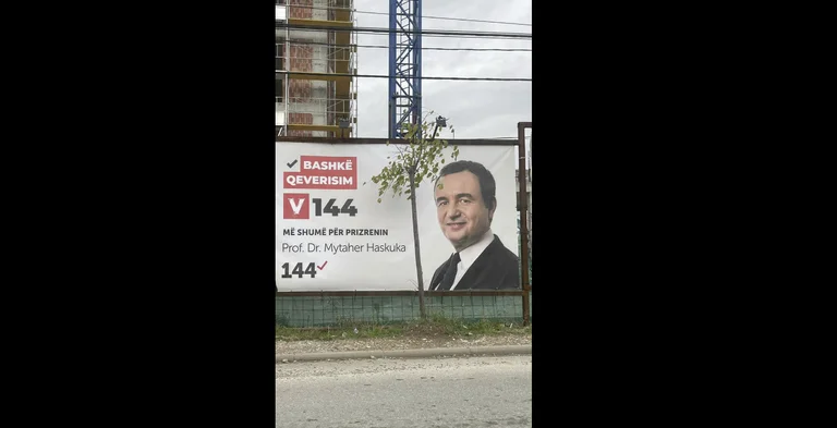 What does Mytaher Haskuka look like on VV posts in Prizren? It doesn't look at all like Haskukka poses Albin Kurti (Photo)