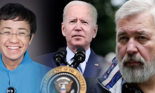 Biden gratuliert dem russischen Journalisten und Filipino zum Friedensnobelpreis