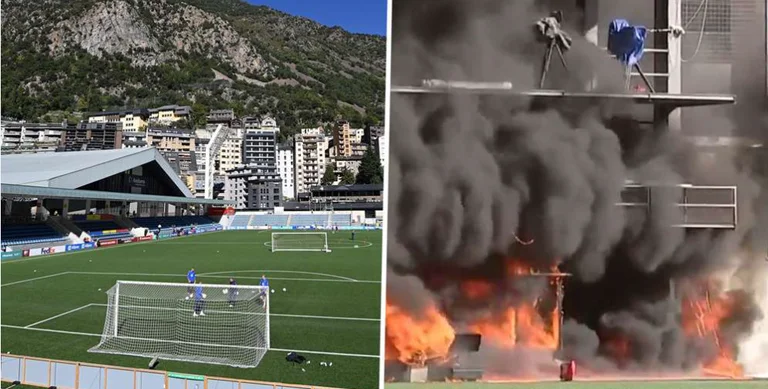 Andorra Stadium is involved in flames, in doubt facing England