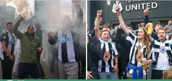 Crazy Newcastle Fan Party dopo che gli arabi hanno preso il comando nel club