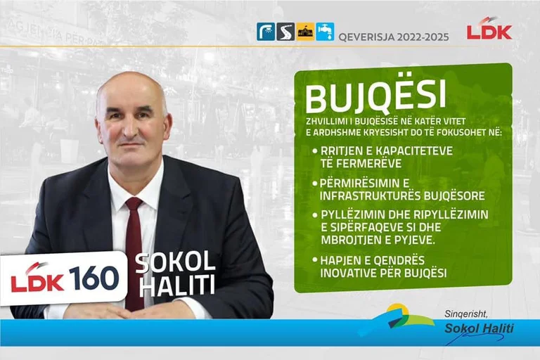 Sokol Haliti presenta i punti chiave del suo programma agricolo