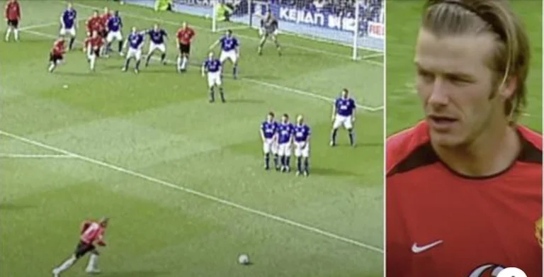 Goli i fundit i Beckahm për Man Utd mund të jetë gjuajtja e lirë më e mirë në histori të Premier League