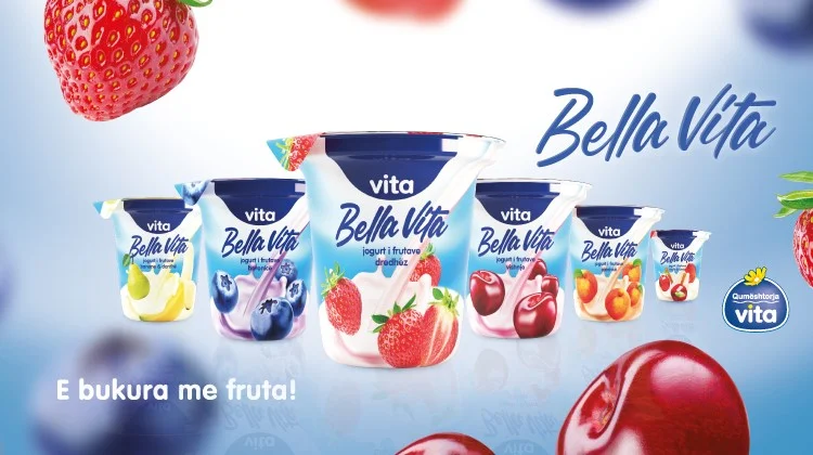 Qumështorja Vita vjen me një produkt të ri me 6 shije të ndryshme. “BELLA VITA” – E bukura me fruta!