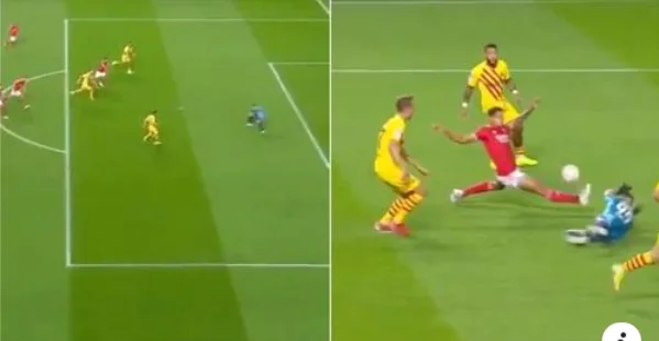 Benfita's star donated one of the greatest blockades to deny Barcelona's safe goal.