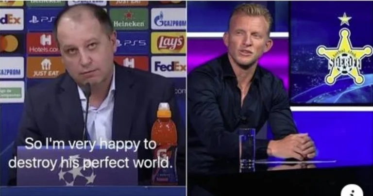 Sheriff's coach launched a direct assault on Dirk Kuyt, as the Dutch said this club does not belong in CL.