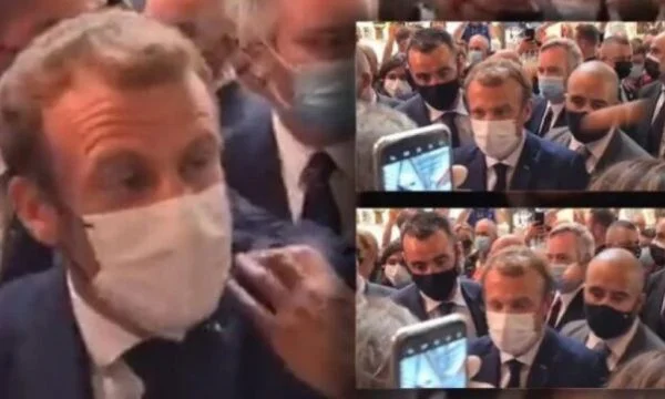 Después de la bofetada, Macron es golpeado con huevos entre la multitud: Tienes algo que decirme, vamos, cógelo.