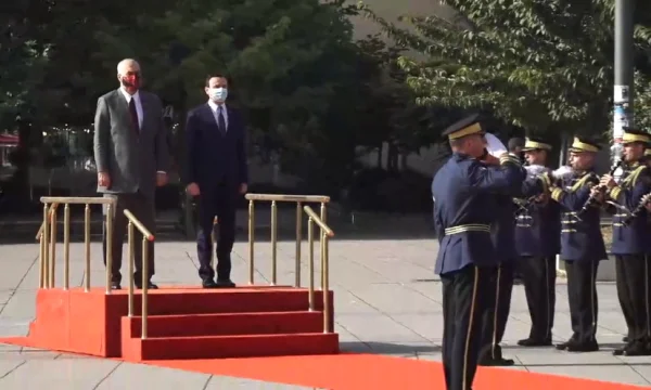 View of Prime Minister Edi Rama's reception in Pristina